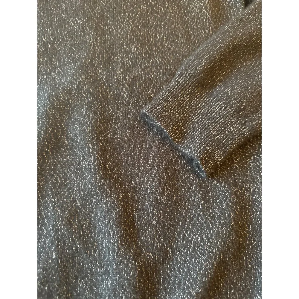 Charter Club Luxury Cashmere Black‎ Sparkle Thread Sweater V Neck Size X Large - Picture 3 of 4